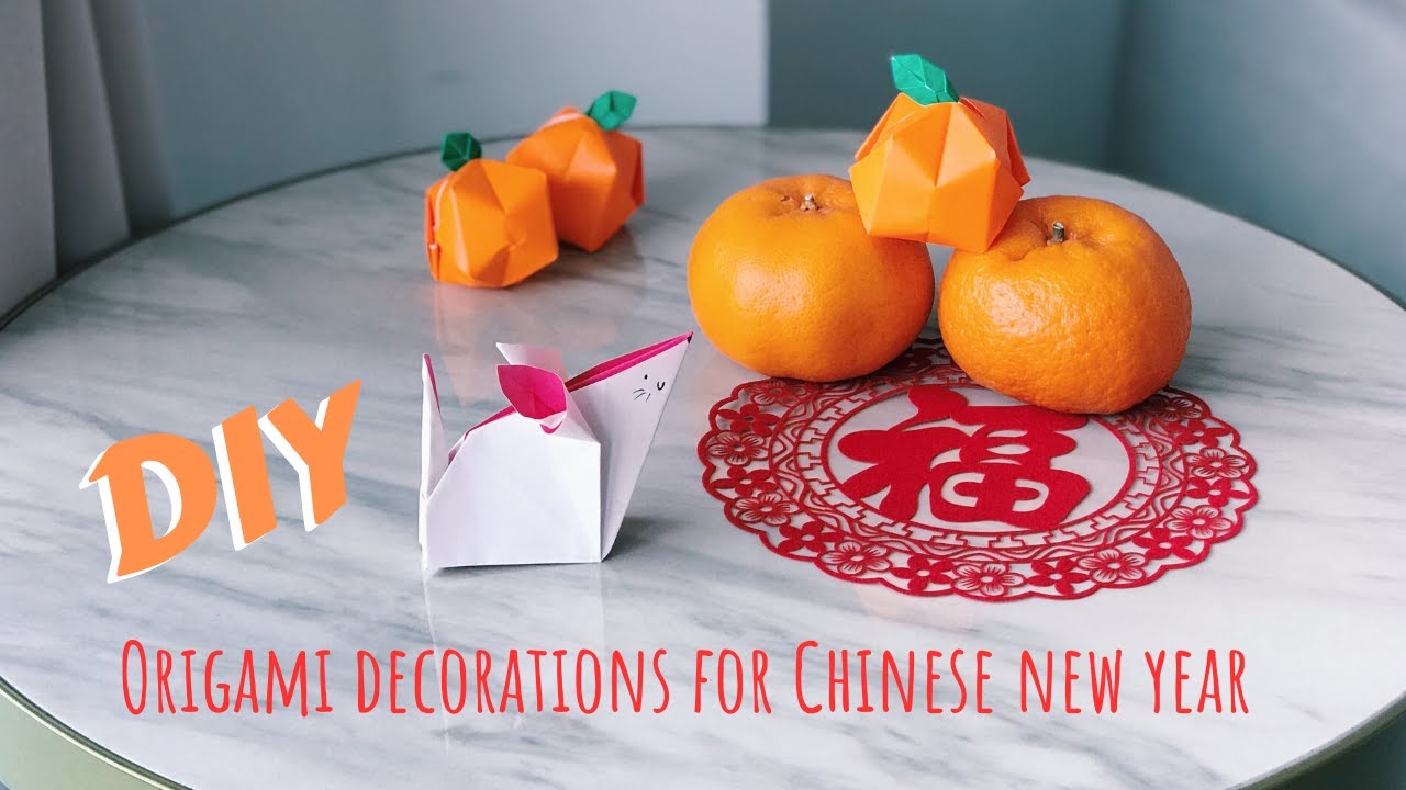 DIY Origami Decorations for Chinese New Year - Mandarin Orange & Rat