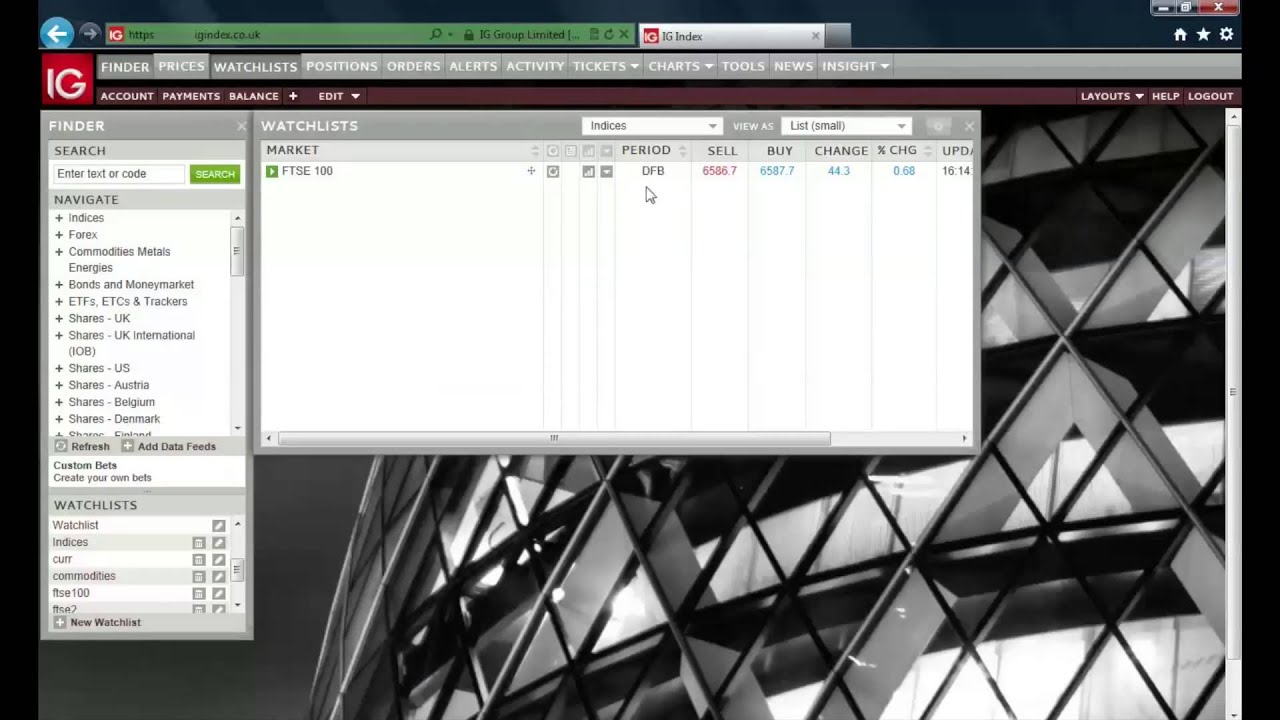 IG Index Platform Tour