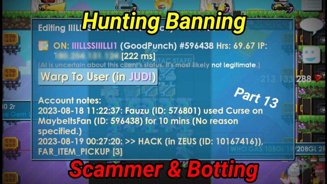 Growtopia | Punish & Hunting Scammer & Botting || Part 13