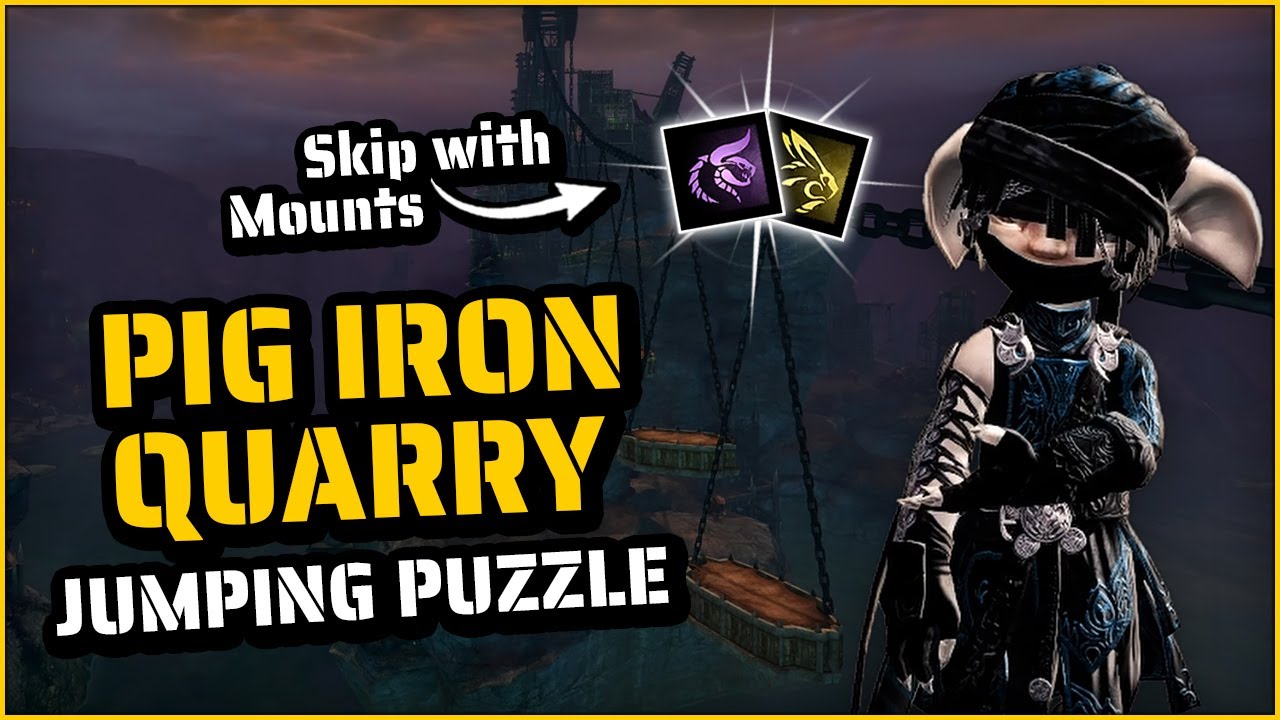 Pig Iron Quarry Jumping Puzzle & Mount Skip | Fireheart Rise JP in Guild Wars 2