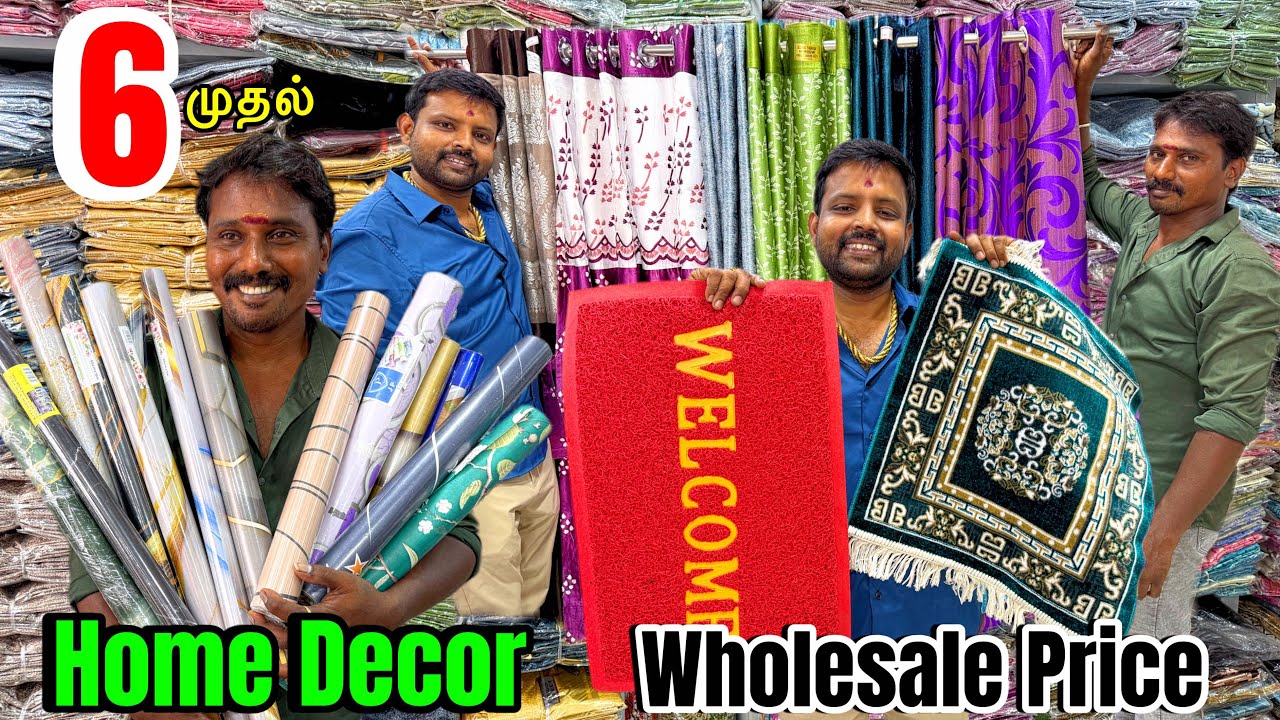 ஒரு நொடியில் வீட்டை மாளிகையாக மாத்தலாம் | HOME DECORS | Wallpaper, Curtains & Floor Mate Wholesale