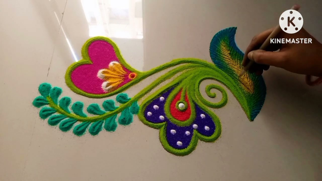 दारात काढायला खुप सोपी आणि दिसायला नाजूक रांगोळी डिझाईन्स/#anusrangoli#