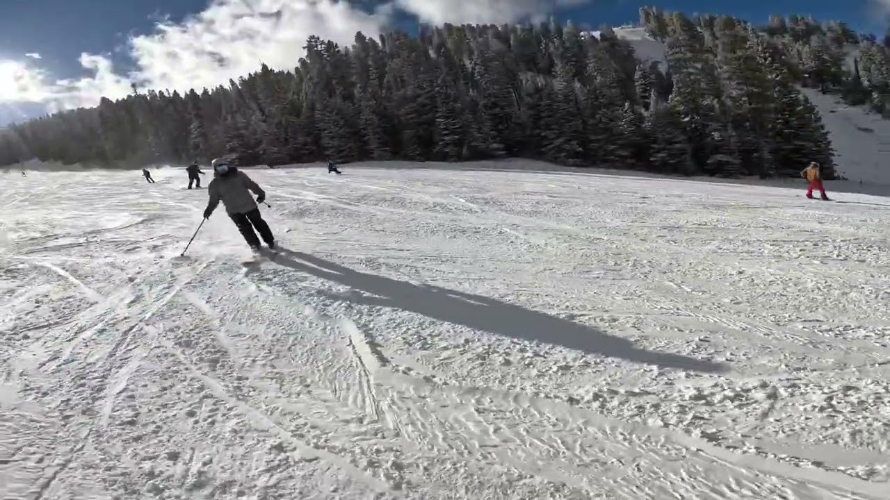 Skiing hully gully in Angel Fire, New Mexico