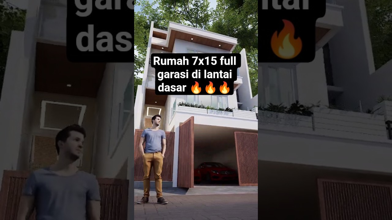 rumah 7x15 modern tropis 3lantai