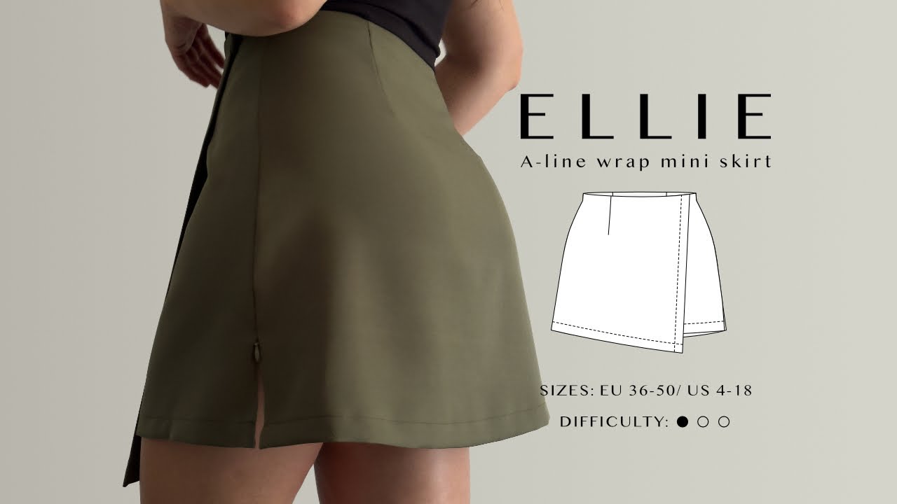 How to Sew: A-line Wrap Mini Skirt | Video Tutorial + PDF Pattern