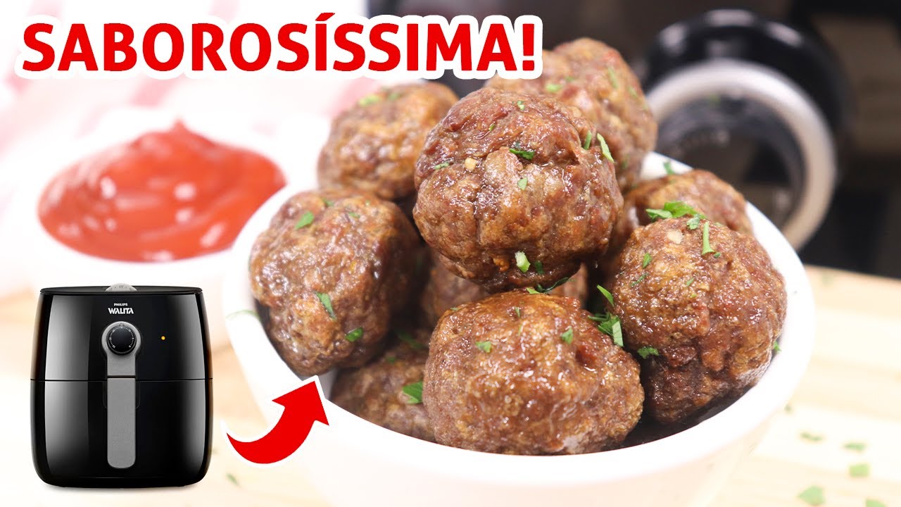 ALM&Ocirc;NDEGAS DE CARNE MO&Iacute;DA NA AIRFRYER | Receita