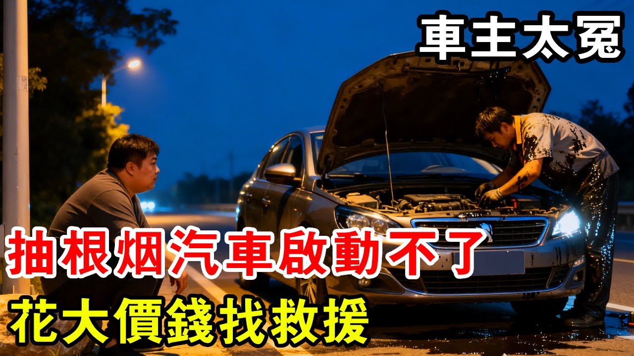 車主太冤了！下車抽根菸汽車啟動不了，無奈花大錢找救援【暴躁的車輪】