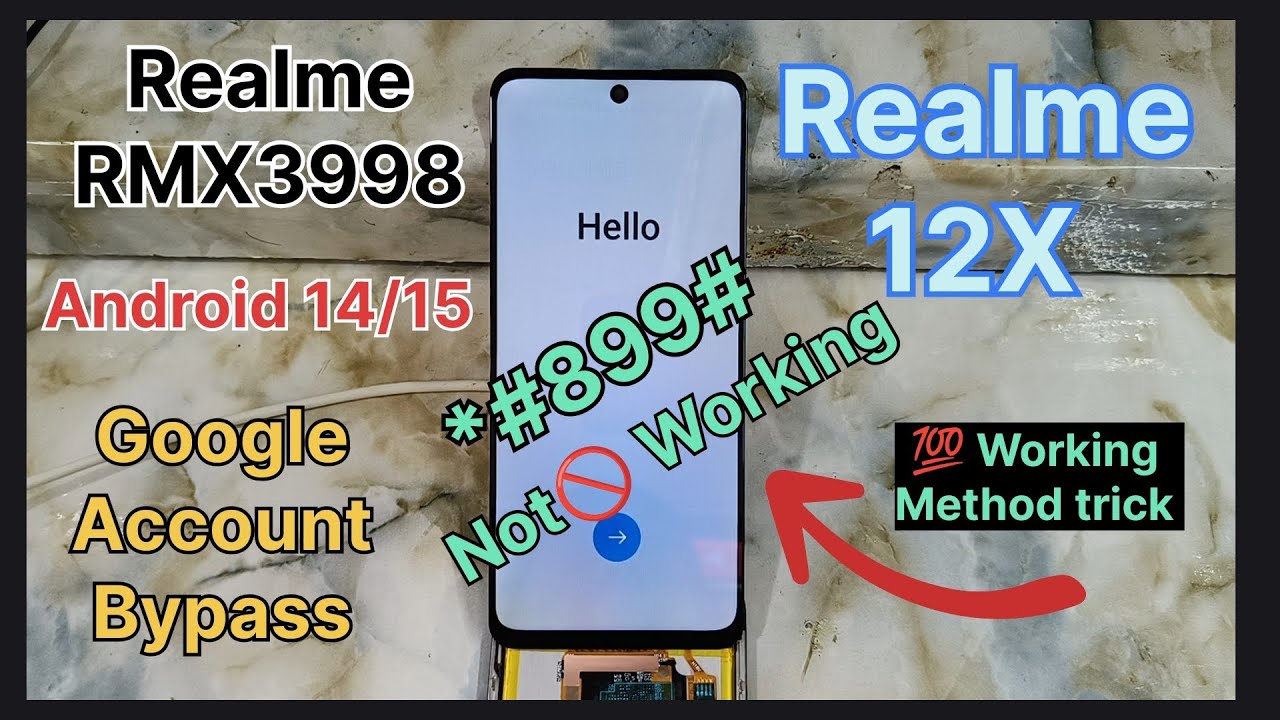 Realme 12x 5G FRP Bypass | Realme 12 5G Google Bypass | RMX 3998 FRP Bypass.