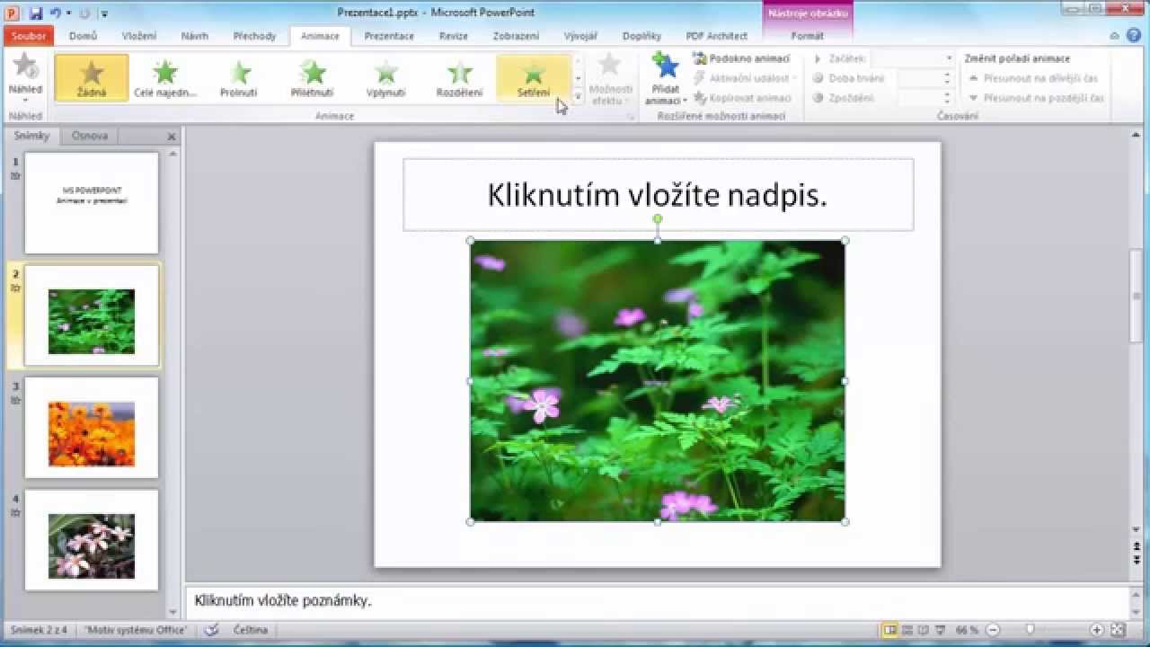 Microsoft PowerPoint - Vlastní animace