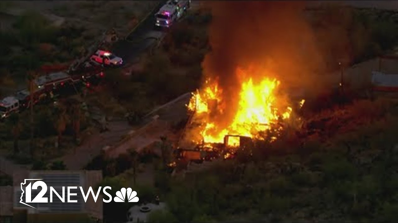 Raw Sky12 footage: Paradise Valley home destroyed by fire
