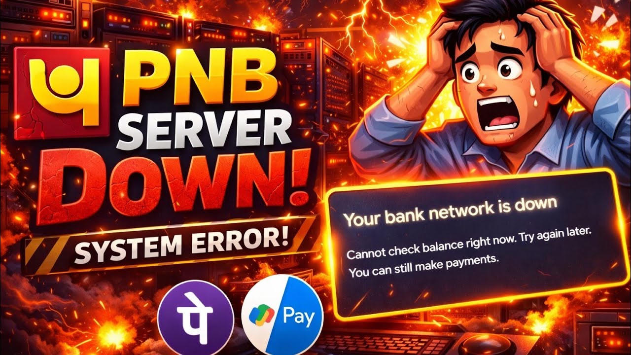 your bank server is down google pay | can not check balance right now problem | Pnb server down