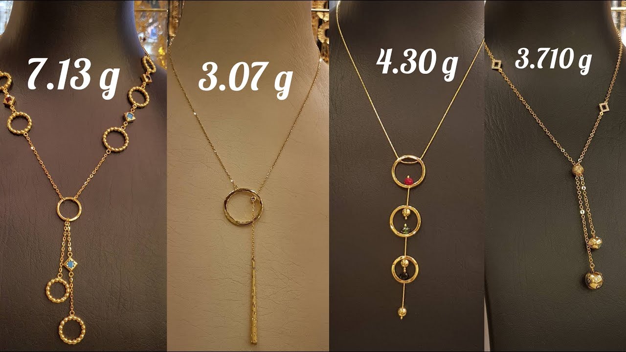 Latest Light Weight Gold Necklace with WEIGHT
