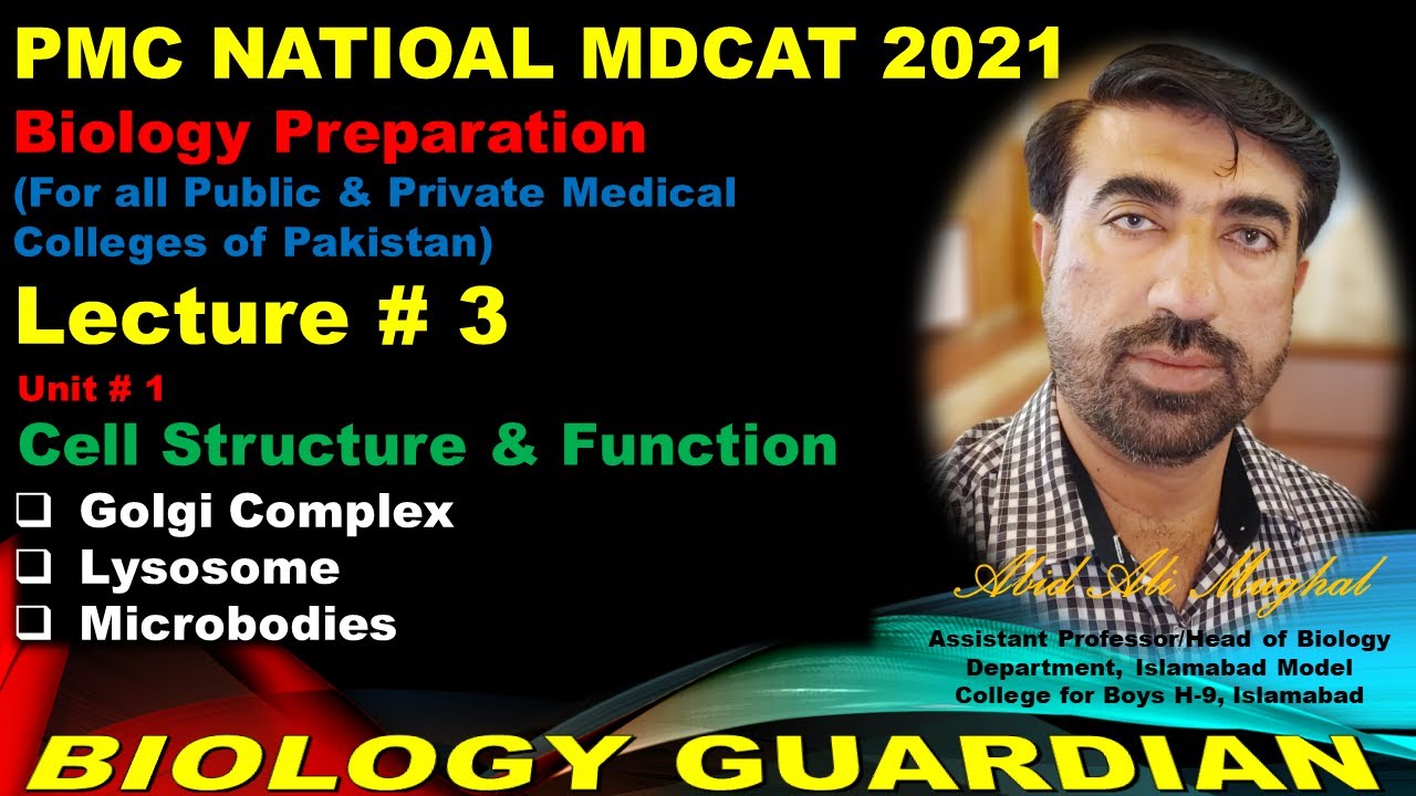 Lecture 3 Biology Preparation for National MDCAT 2021| Golgi Complex, Lysosome, & Microbodies