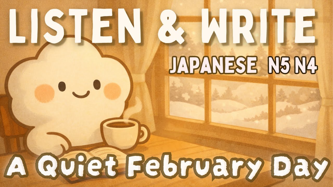 Japanese Dictation & Shadowing 🍃 Quiet February Day | Relax & Focus Study