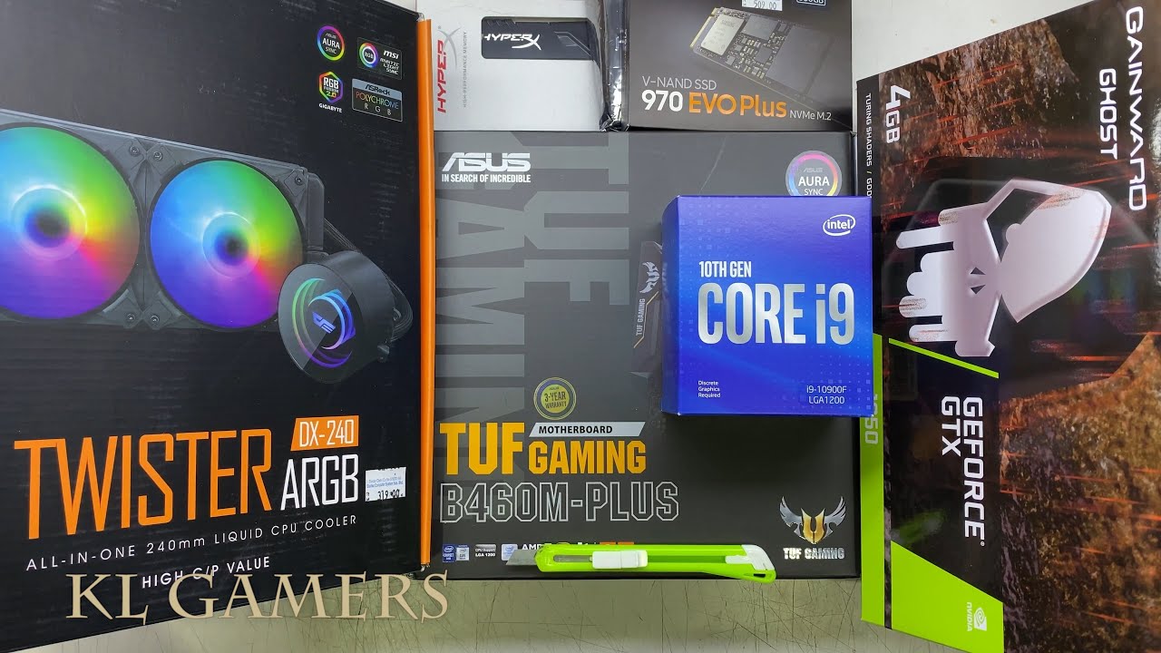 intel Core i9 10900F ASUS TUF GAMING B460M PLUS TWISTER DX-240 GTX 1650 GHOST MASTERBOX Q300L