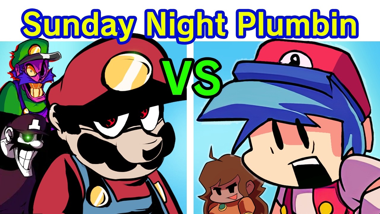 Friday Night Funkin' Sunday Night Plumbin FULL WEEK + Cutscenes (FNF Mod) (Mario/Luigi/MX/Mario.EXE)