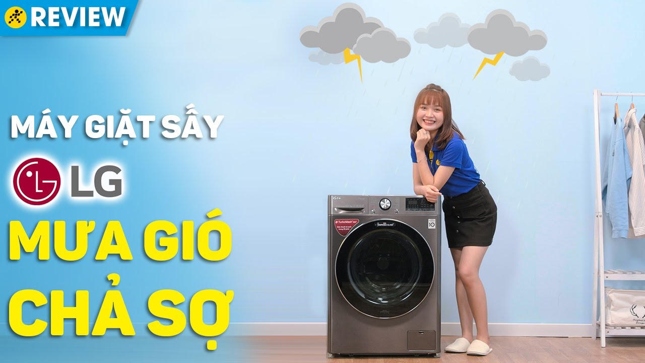 Máy giặt sấy LG Inverter: Giặt sấy tiện lợi, giặt nhanh TurboWash 360 (FV1450H2B) • Điện máy XANH