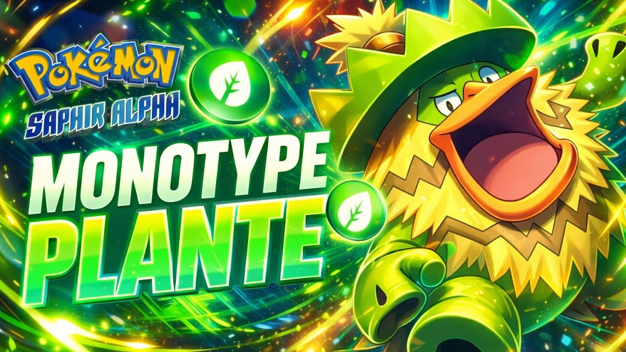 J'ai fini Pokémon SAPHIR ALPHA, mais en Monotype PLANTE !