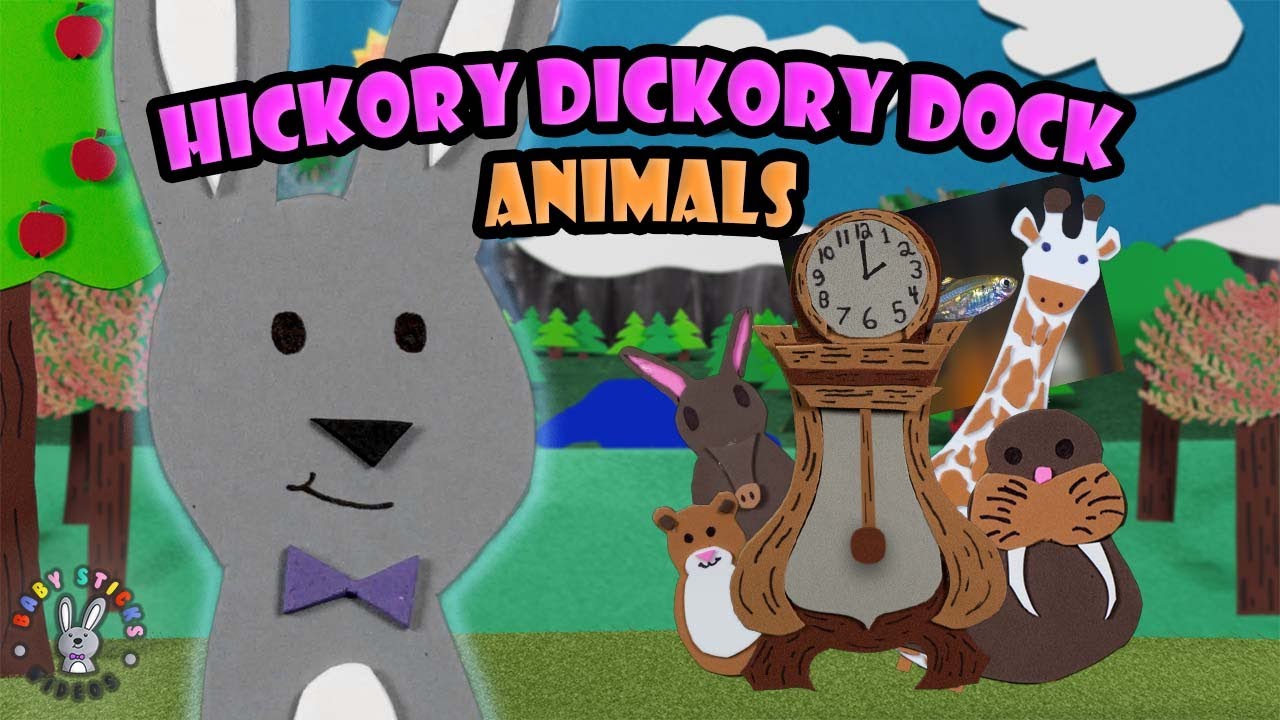 Hickory Dickory Dock animals | Buddy BunBun | Baby Sticks Videos