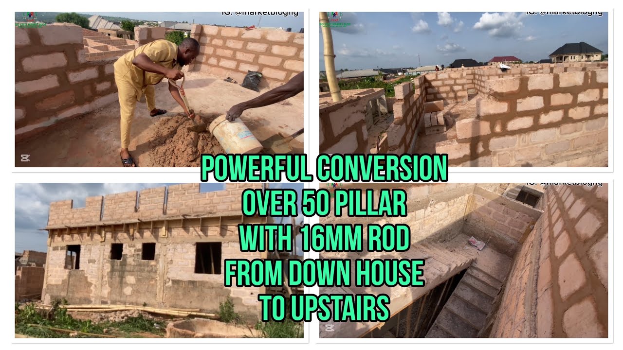 POWERFUL CONVERSION OVER 50 PILLARS 16MM ROD FROM DOWN HOUSE TO UPSTAIRS EXPERT IN CONSTRUCTION