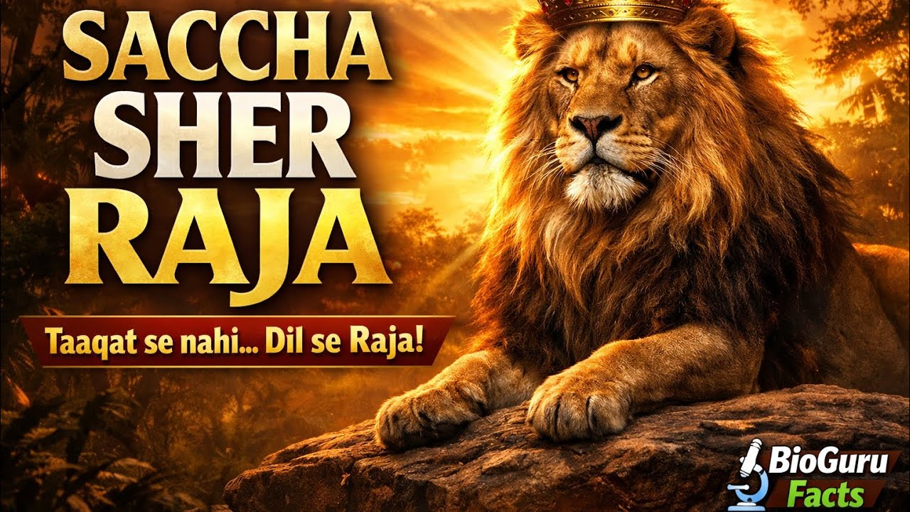 🦁 SACCHA SHER RAJA 👑Taaqat se nahi… Dil se hota hai asli raja!#BioGuruFacts #SherRaja #MoralStory