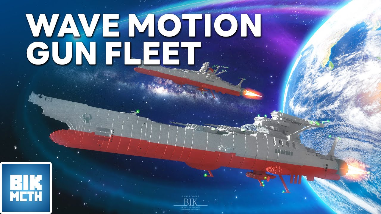 Wave Motion Gun Fleet in Minecraft