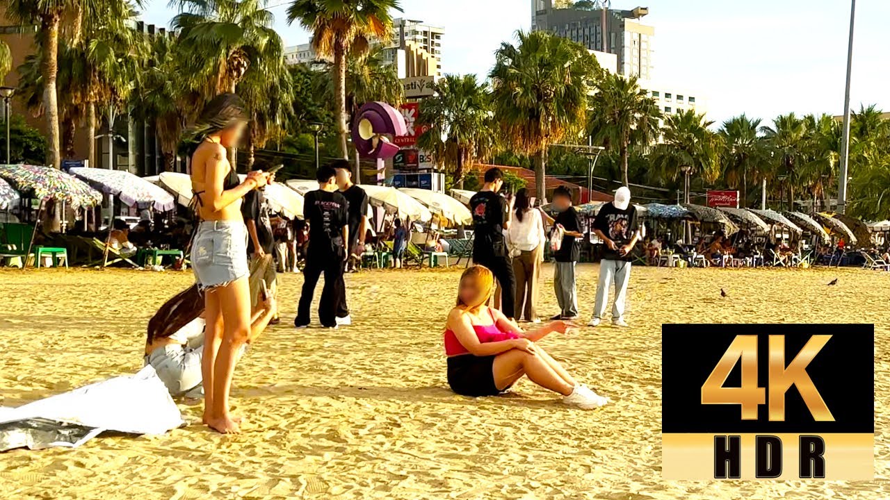 Pattaya 4K HDR Walk Pattaya Beach Road, Mai Charoen Market Sukhumvit53, Dec 2022.