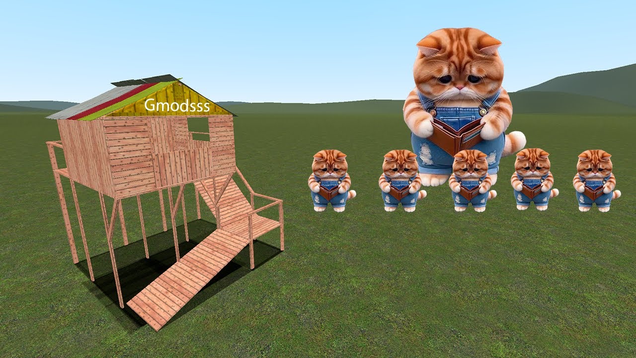 Fat Cat Vs Houses In Garry's Mod | Gmodsss