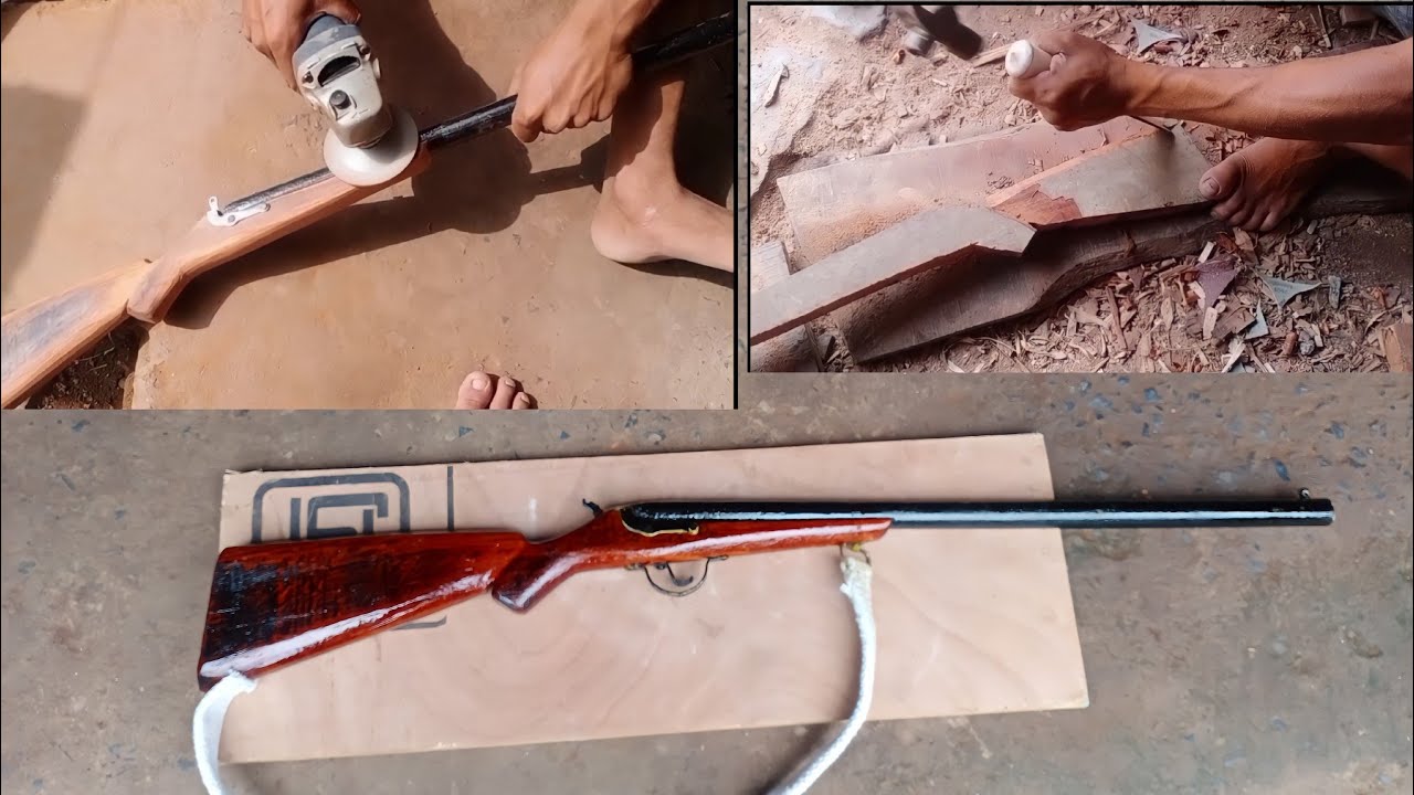 how to make a wooden fake gun//lakdi ka nakli banduk kaise banaye//banduk making