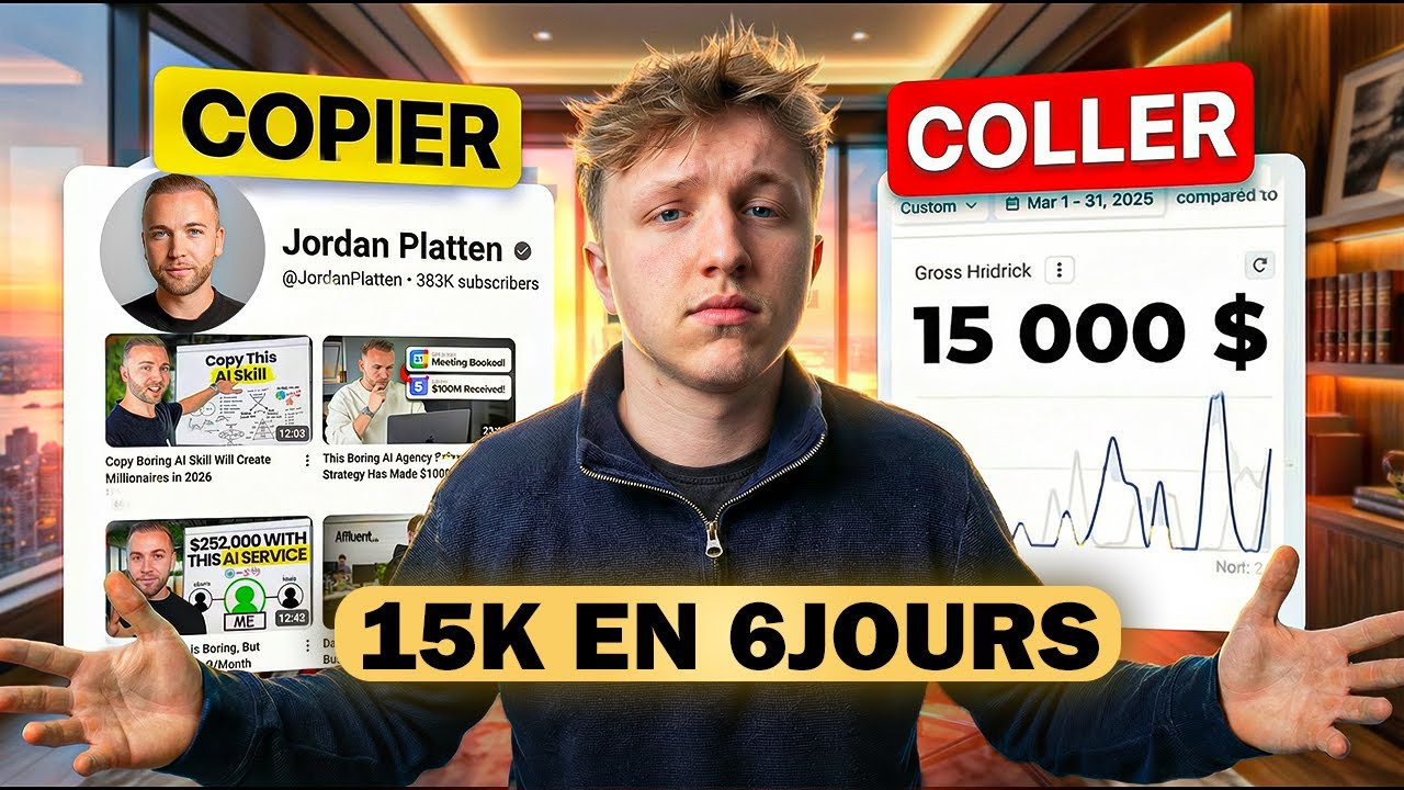 J'ai copié le funnel à 10M$ de ⁨@JordanPlatten⁩ et j’ai généré 15k en 6j sans closer