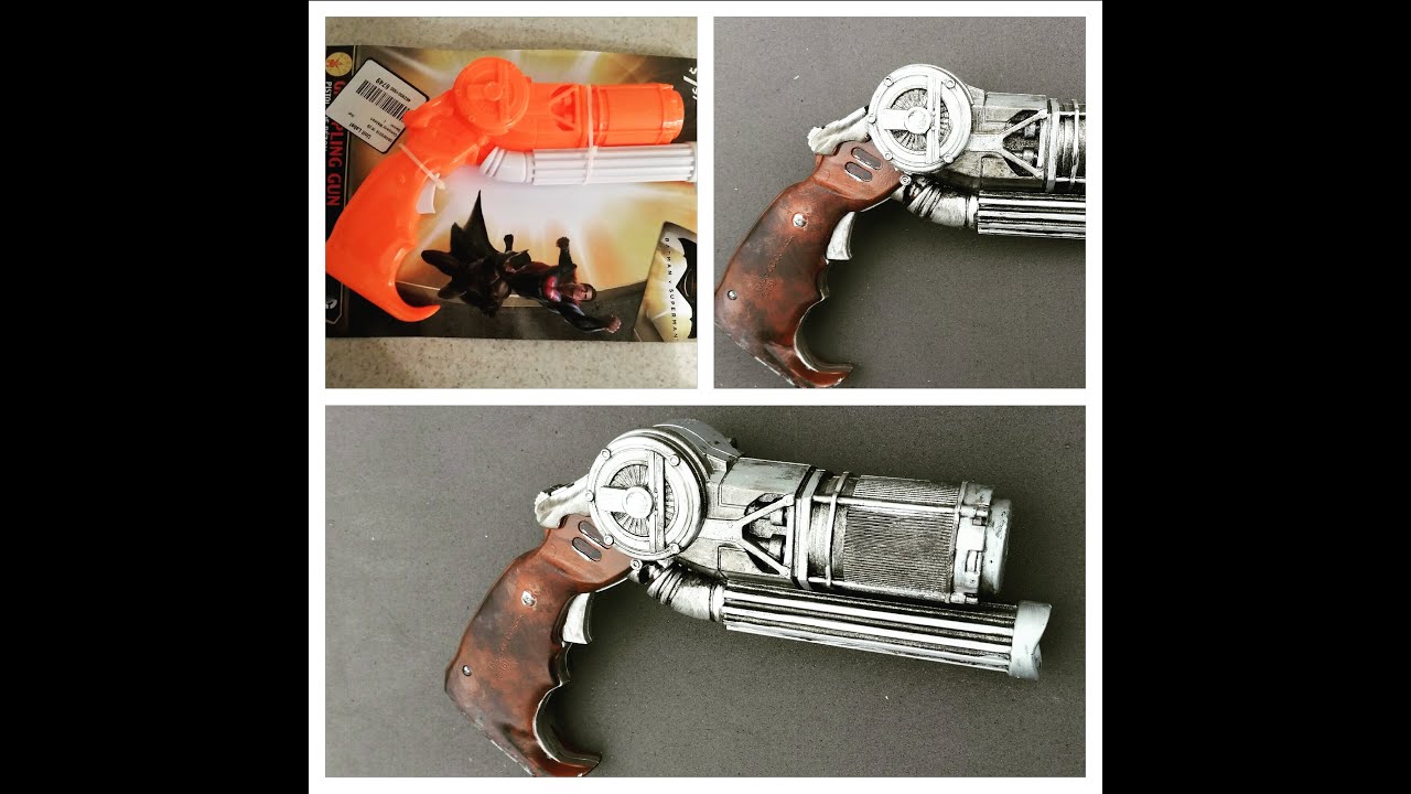 DIY Batman V Superman Grappling gun prop: Custom paint tutorial.