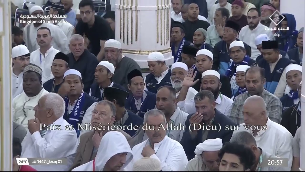 صلاة التراويح كاملة من الحرم النبوي ليلة 2 رمضان 1447  عبدالله القرافي   صلاح البدير