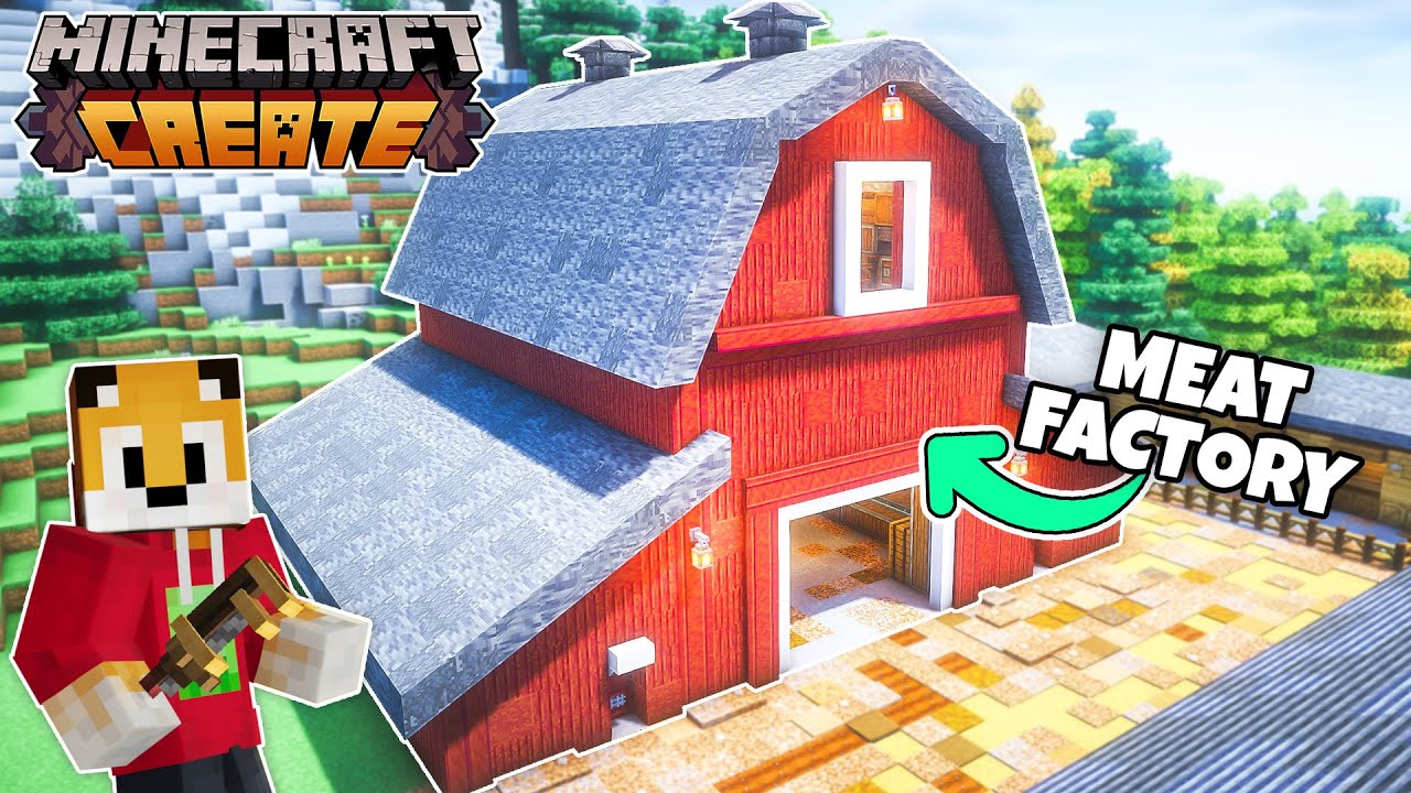 I built an AUTOMATIC MEAT FARM in Minecraft Create Mod