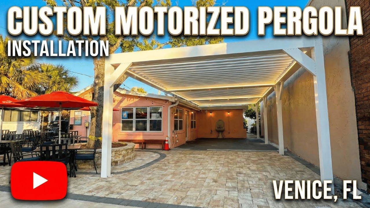 Epic Motorized Pergola Install at Harbor Bistro | Venice FL Outdoor Transformation!