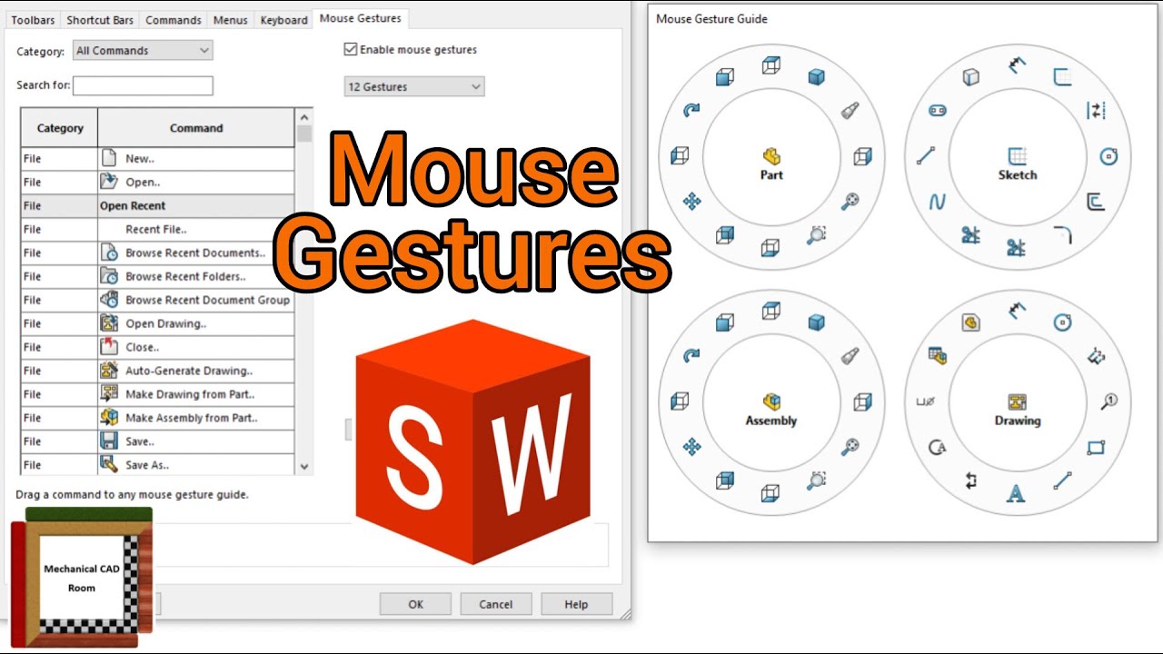 SolidWorks Mouse Gestures Tutorial | Settings & How to Use for Faster Work