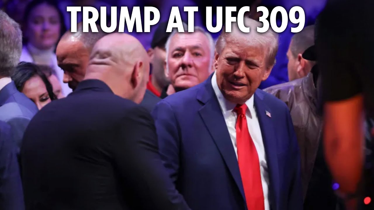 Donald Trump arrives at UFC 309 with Dana White, Elon Musk and Robert F. Kennedy Jr.