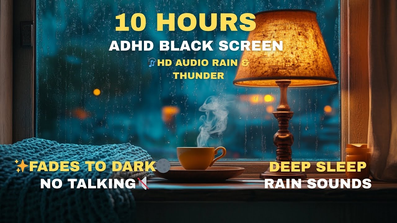 Instant Sleep in 3 Minutes: Heavy Thunderstorm & Rain Sounds (Black Screen) | Brown Noise