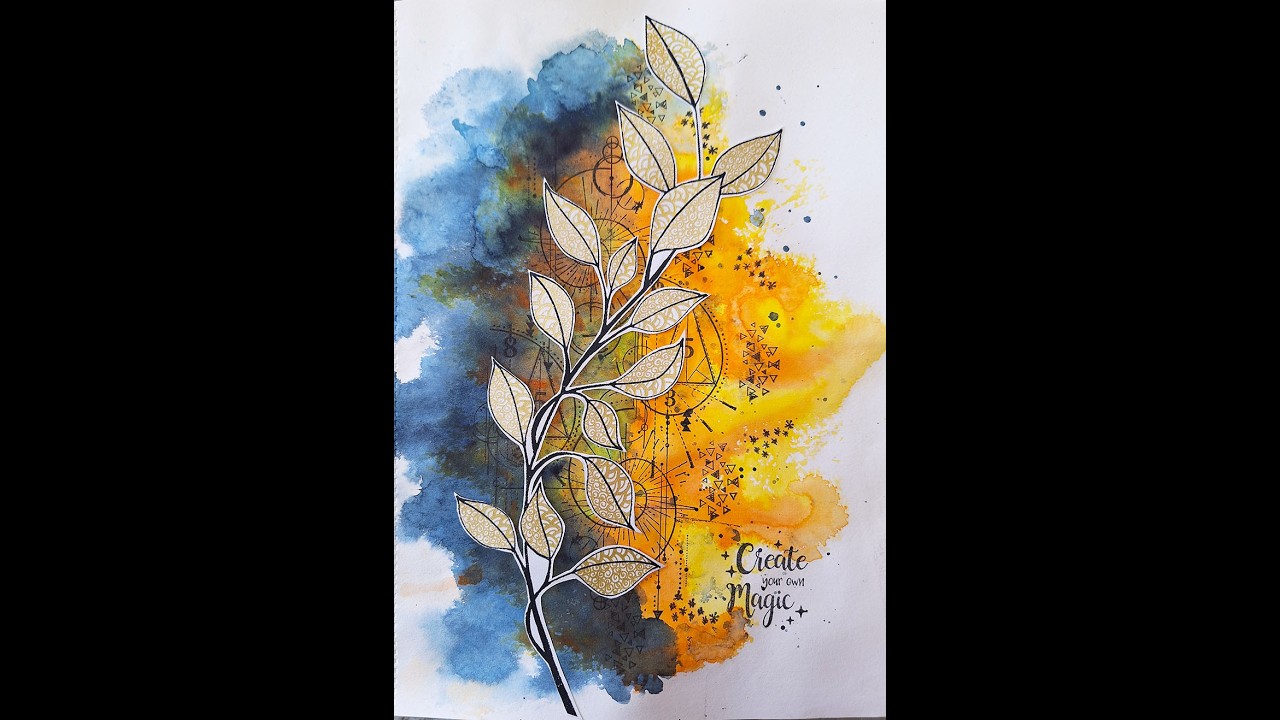 Страница в художественном дневнике - Лужицы краски