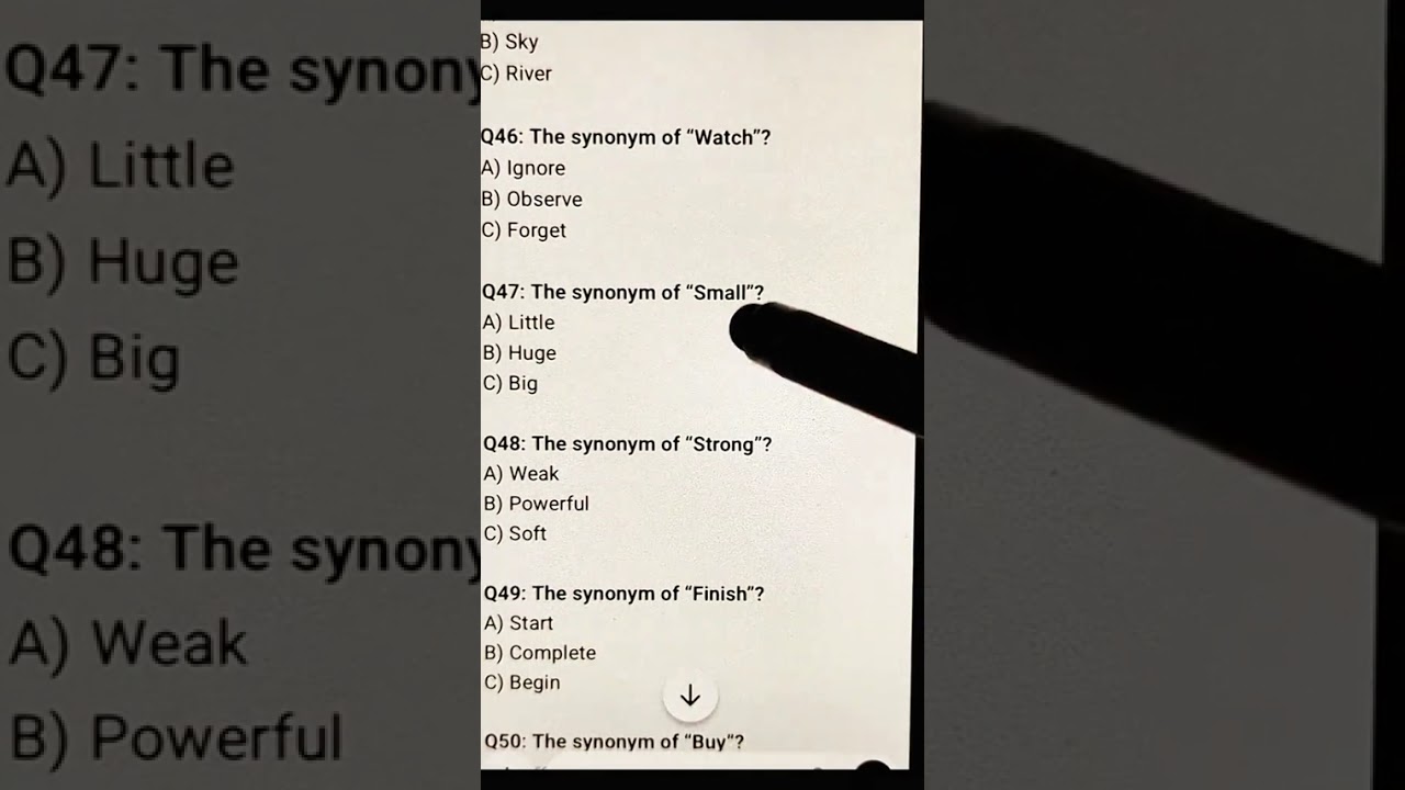 English words synonym solved mcqs 