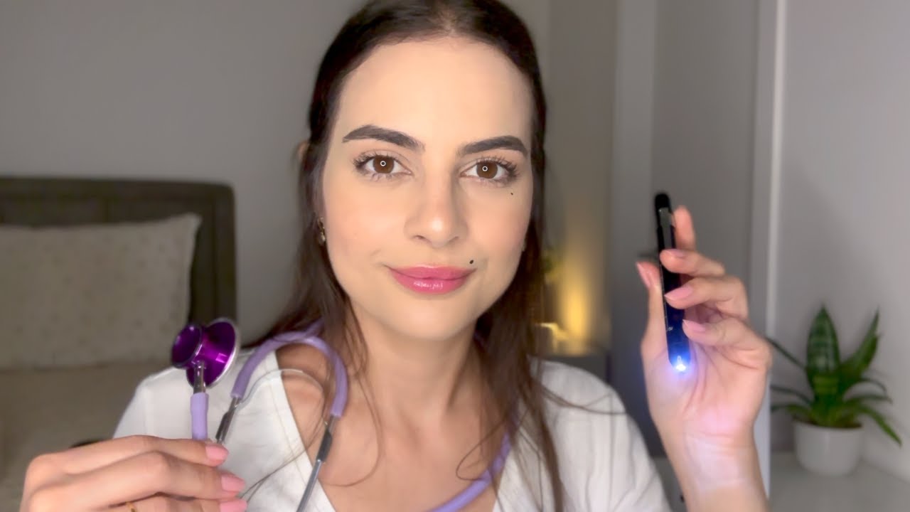 ASMR Enfermeira Da Escola Te Atende Após Queda Suspeita 🩺 Exame Médico, Visão, Ouvidos, Pincel