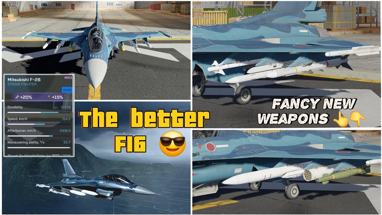 MWT Tank Battles Mitsubishi F-2B aka The better F16 full review ( a lot of new weapons finally 😀)