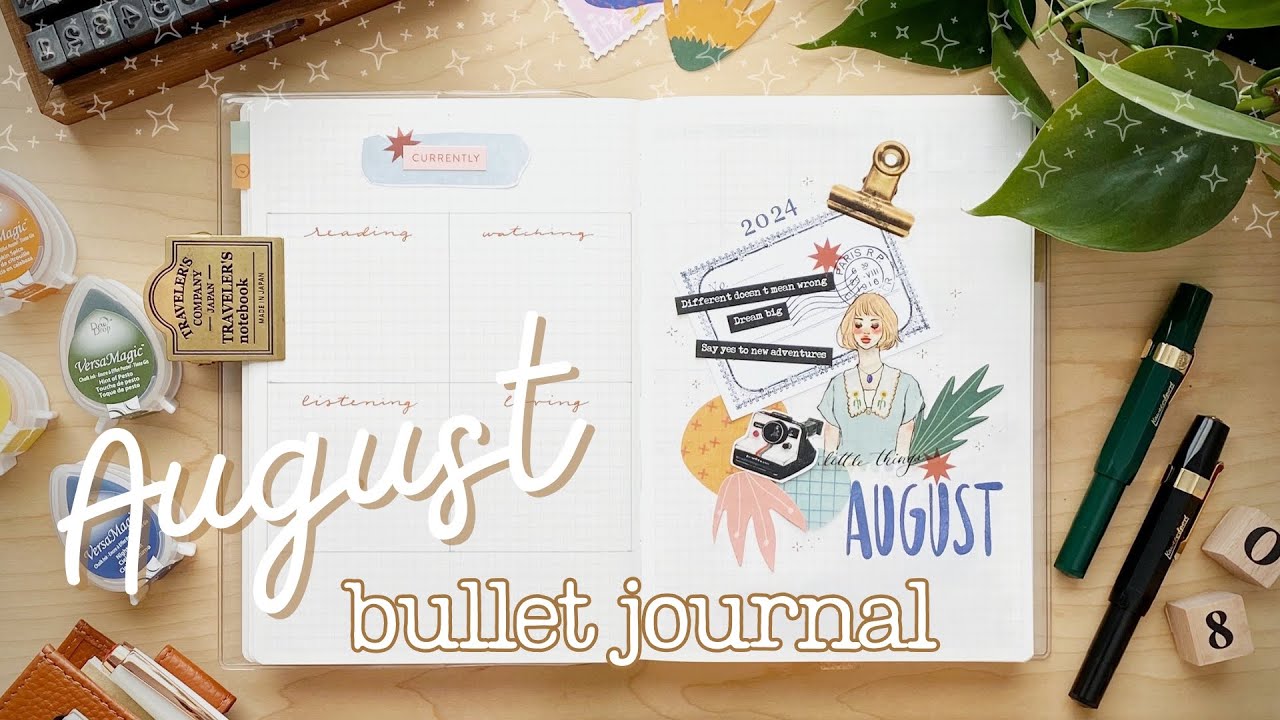 Настройка Bullet Journal на август | Планируйте вместе со мной | Журнал-коллаж | Bullet Journal B6 |