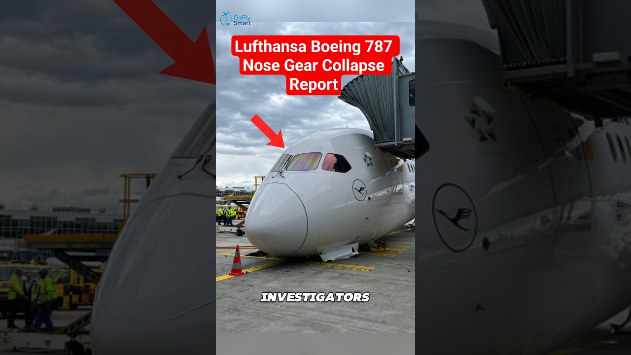 Отчет о поломке передней стойки шасси Boeing 787 авиакомпании Lufthansa. #shorts
