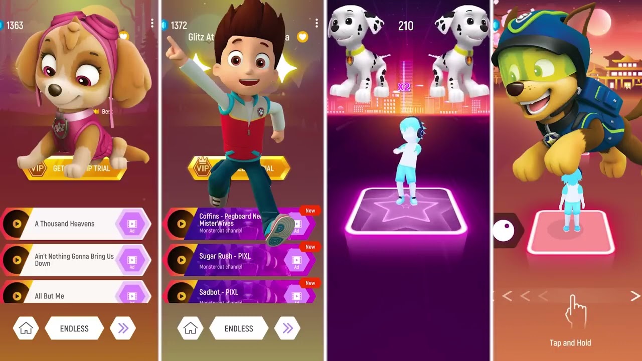 SKYE vs RIDER vs MARSHALL vs CHASE   Tiles hop EDM Rush