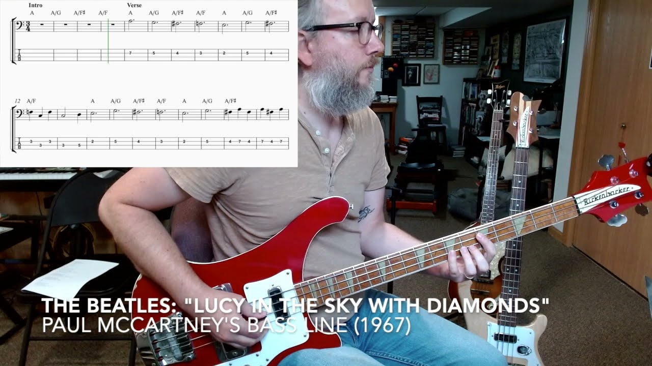 Lucy in the Sky with Diamonds - Beatles Bass Cover - Paul McCartney's Bass Line