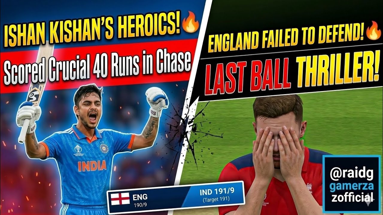 ​IND vs ENG: LAST BALL THRILLER! 🔥 | England 190/9 vs India | @raidgamerzgamerzofficial