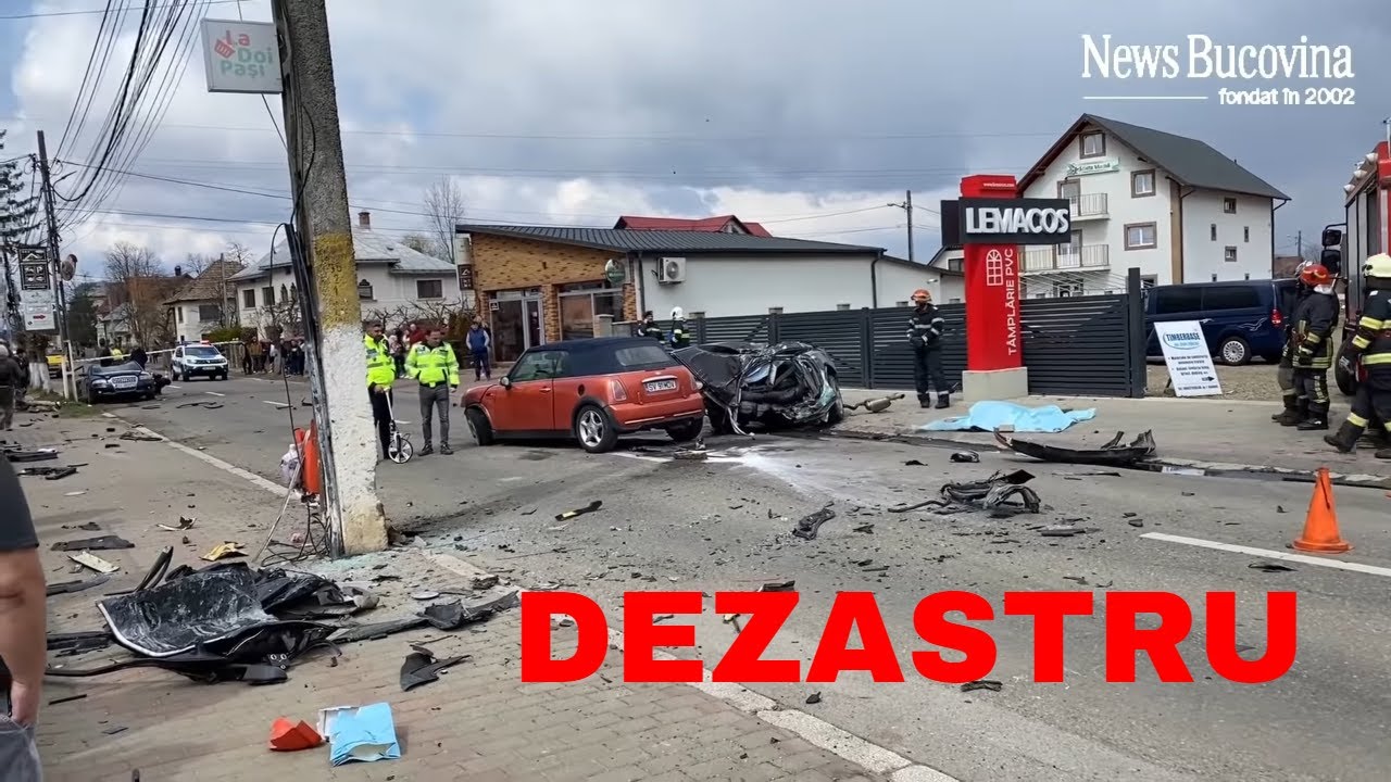 Audi A6 rupt în două, viteza, lacrimi - la Rădăuți