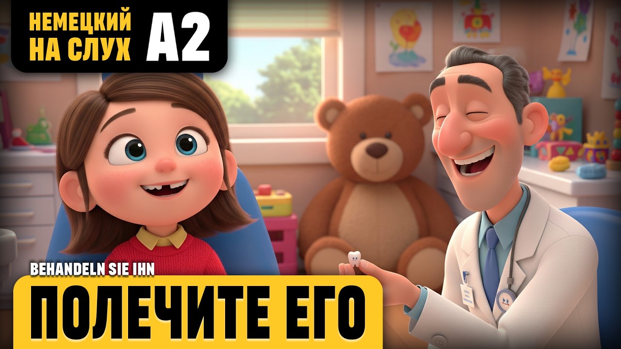 Полечите его. Весёлый рассказ (уровень А2). Немецкий на слух.