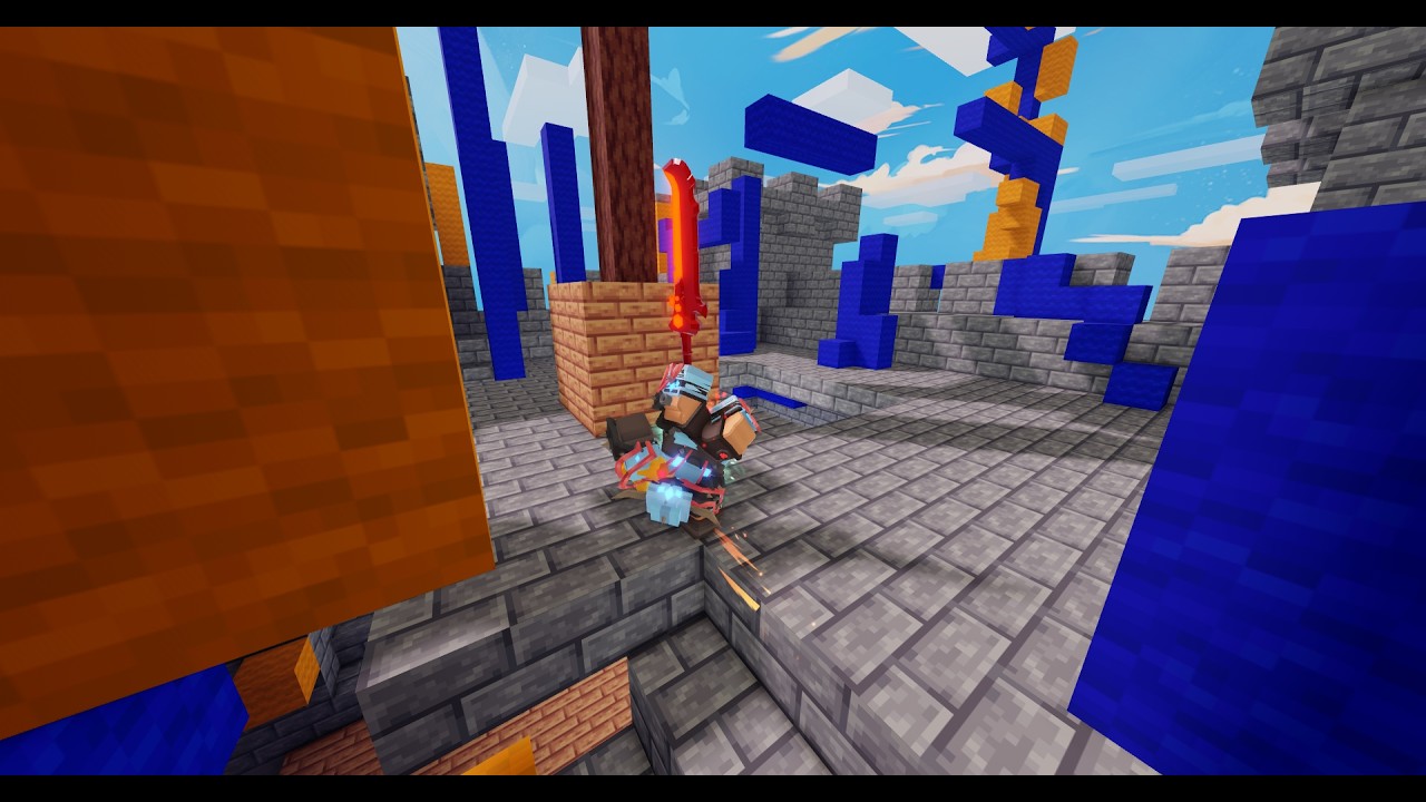 Barbarian gameplay in Roblox bedwars 16v16