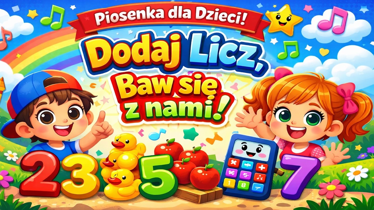 Dodaj, Licz i Baw się z Nami! 🔢🎵 Edukacyjna Piosenka dla Dzieci | Nauka Liczenia 1-10